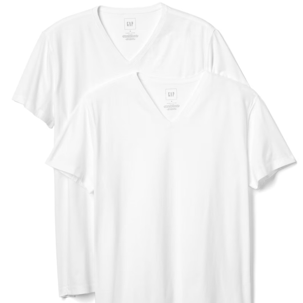 GAP Cotton V-Neck T-Shirts in White